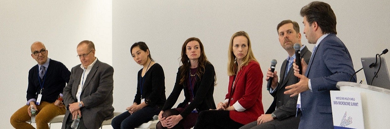 Dr. Apostolos Pappas, Ph.D., Head of Program at Nestlé Skin Health SHIELD, moderates a panel discussion with leading Skin Microbiome Experts  